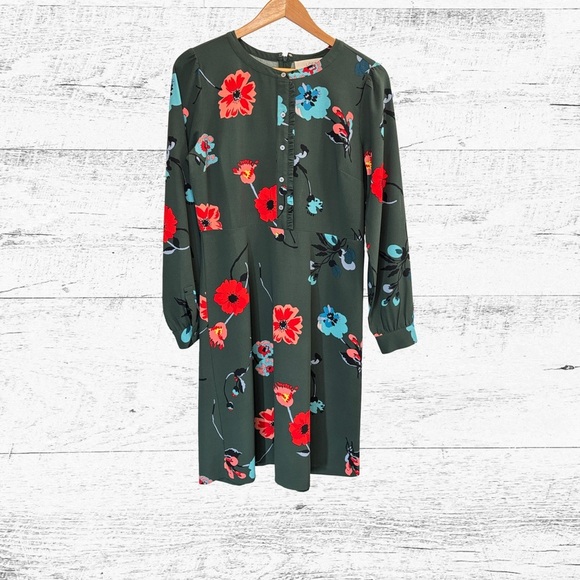 Loft Floral Green Dress - Picture 1 of 4